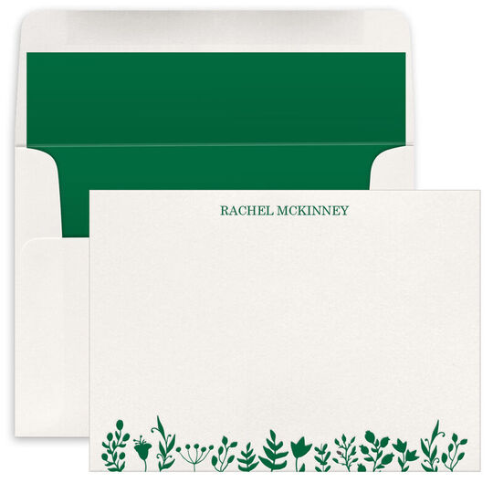 Floral Garden Flat Note Cards - Letterpress